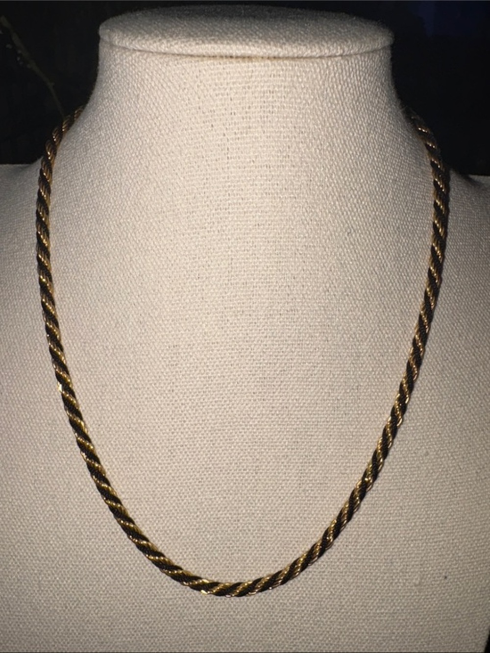 Trifari Gold and Black Twisted Rope Necklace
